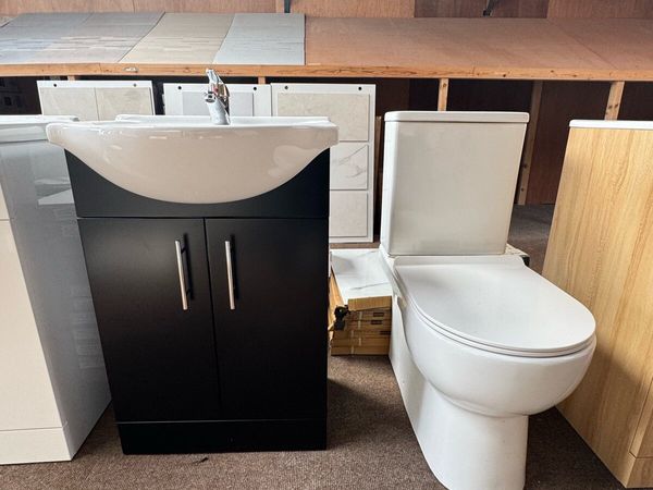 Special Offer Back To Wall Toilet & Black Vanity - Main image