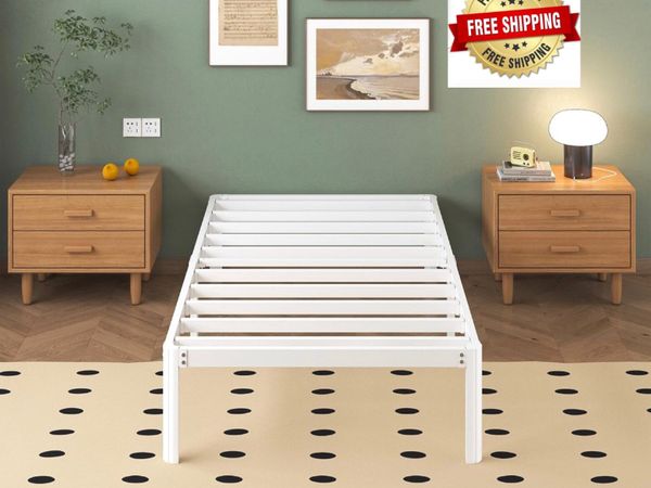 3ft Single Bed Frame with Rounded Corner Legs, Hea - Main image