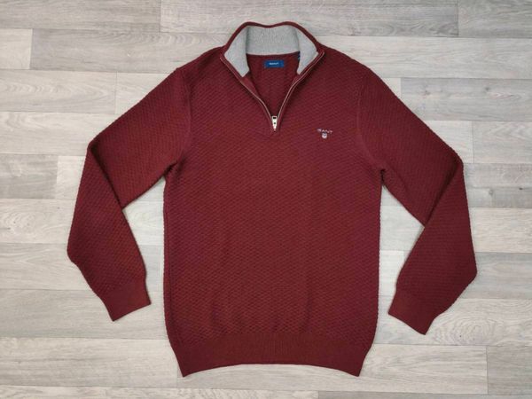 Gant Half Zip Cotton Jumper Mens Medium - Main image