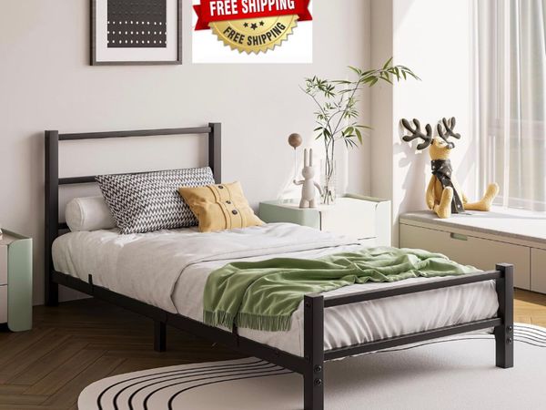 16cm Low Profile 3ft Single Bed Frame with Metal H - Main image