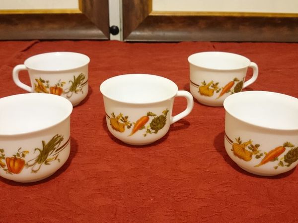5 Pcs. Arcopal France Colorful Milk Glass Tea Cups - Main image