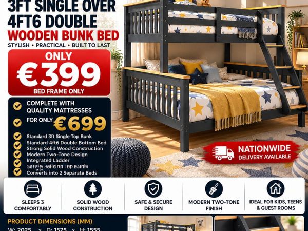 Triple Sleeper Bunks TO CLEAR 3ft/4ft6 ONLY €399 - Main image