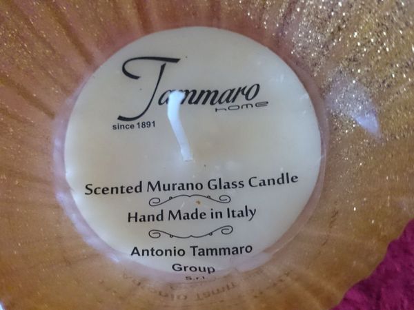 Italian Tammaro Murano Golden Glass Scented Candle - Main image