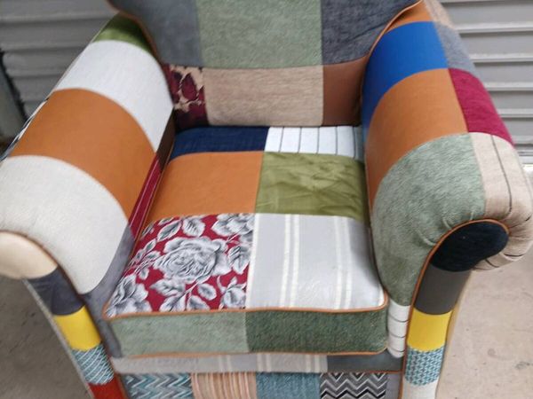 Chear newlereupholster in patch work - Main image
