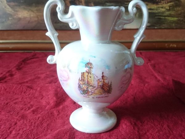 Antique San Marino Ceramic Two Handled Lustre Vase - Main image