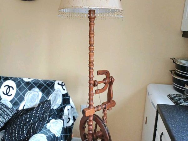 Vintage Spinning Wheel Floor Lamp - Main image