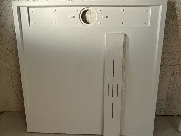 Shower Tray Slim White 1000x1000mm Stone Effect - Main image