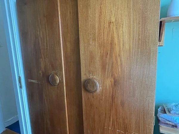 Retro wardrobe and 1 bedside locker - Main image