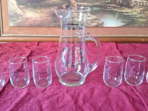 7Pc. 25th Silver Anniversary Pitcher & Glasses Set - Main image