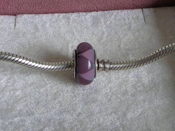 Pandora Purple triangles murano glass charm - Main image