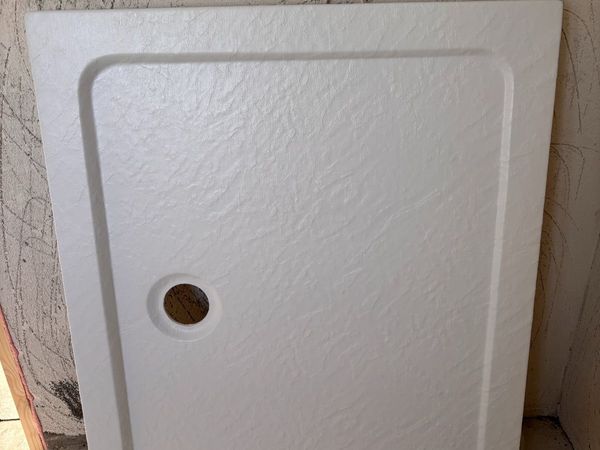 Shower Tray Slim White 1100x900mm Stone Effect - Main image