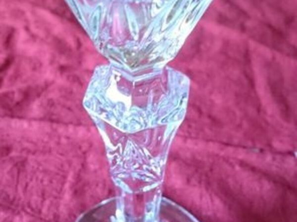 9 Inches Tall Cut Crystal Candle Holder - Main image