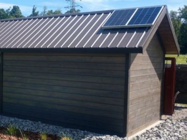 12V 100W solar panel kit for shed lighting - Main image