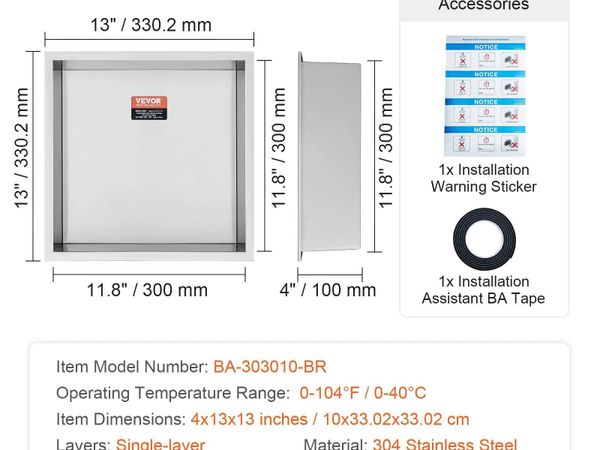Shower Niche Stainless Steel - Main image