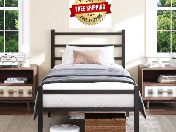 3ft Single Metal Bed Frame 90 x 190cm Iron Bed Fra - Main image