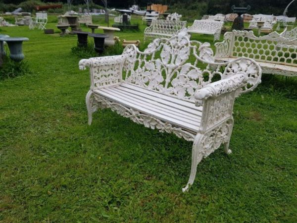 Bench Cast iron with d0g face arm rests H25 - Main image