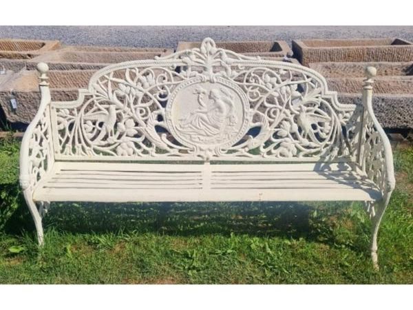 Bench Large White Cast Iron Lady Bench CH-R-S126-W - Main image