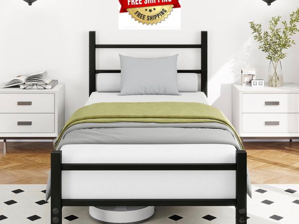Single Bed Frame 3ft Metal Bed Frame with Headboar - Main image