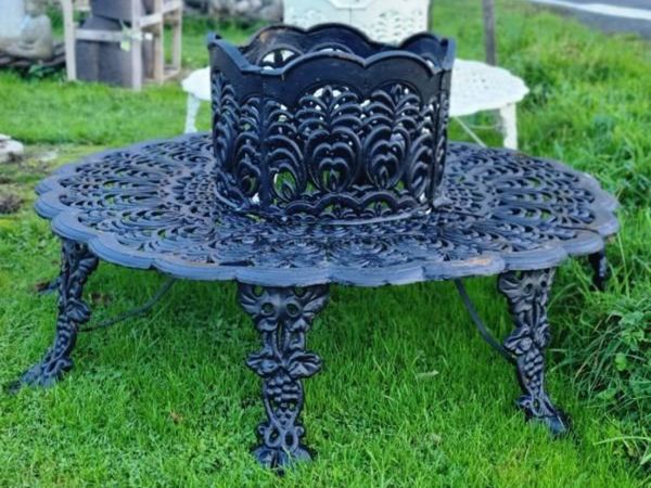 Tree Bench Cast Iron Black CH-R-717-B - Main image