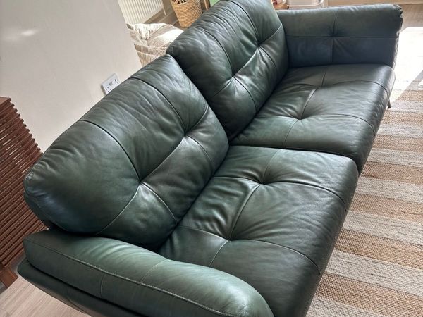 DFS Harlan 3 Seater Leather Sofa (Palatial Forest - Main image