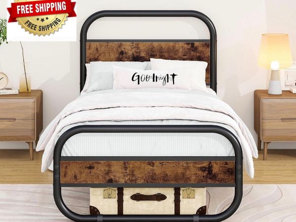 3ft Single Bed Frame,Metal Platform Bed 90x190 cm, - Main image