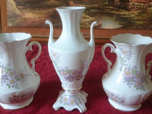 3 Pc. Royal Tara Irish Blossoms Bone China Vases - Main image