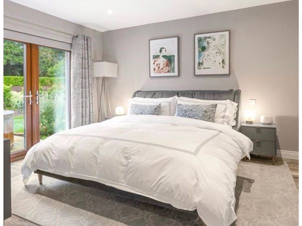 Beautiful Super King Bed Frame Cushion Headboard - Main image