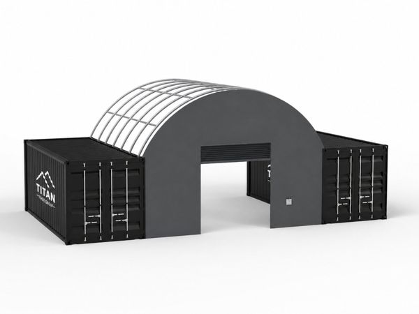 20ft Container Shelter Front Wall With Winch Door - Main image