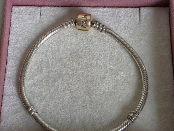 Pandora sterling silver bracelet with a 14k solid - Main image