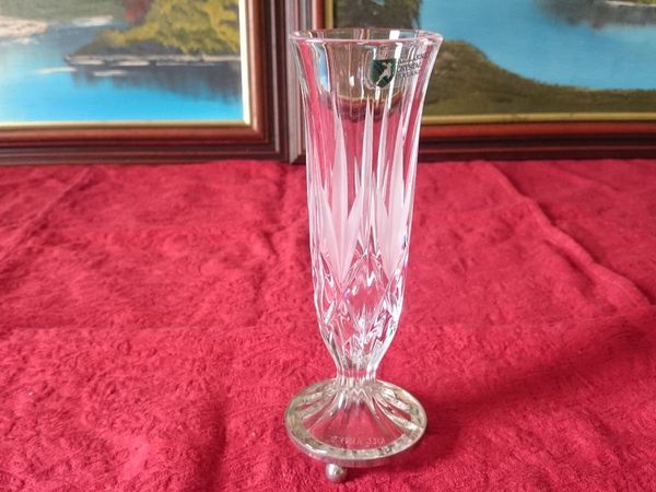 Killarney Crystal Ireland Silver Footed Bud Vase - Main image