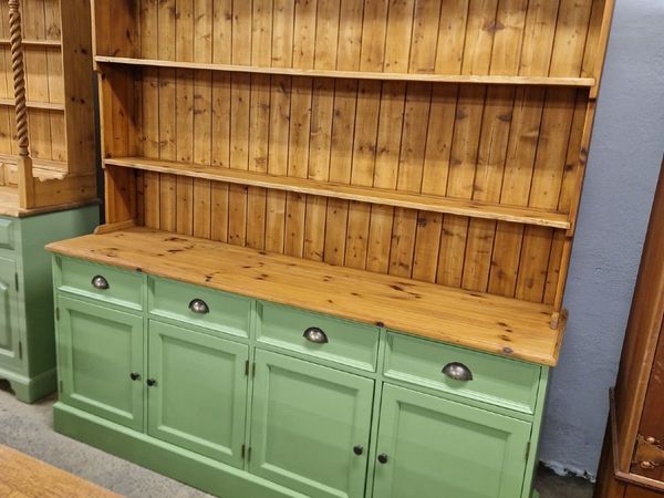 Large 6ft vintage pine kitchen dresser - Main image