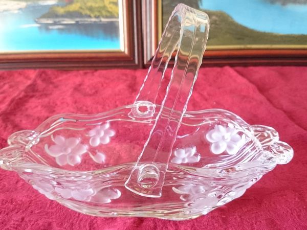 Original Waltherglas Germany Art Deco Glass Basket - Main image