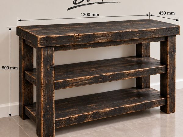 Handmade Rustic Black Bathroom Vanity Unit - Main image