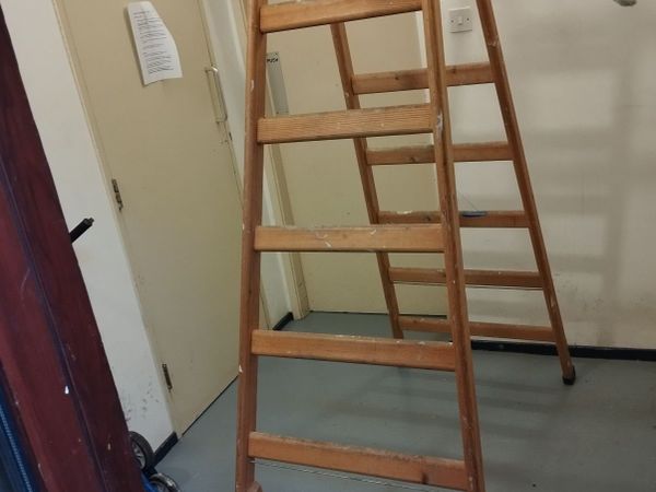 8 rung Timber A-Frame Step Ladder - Main image