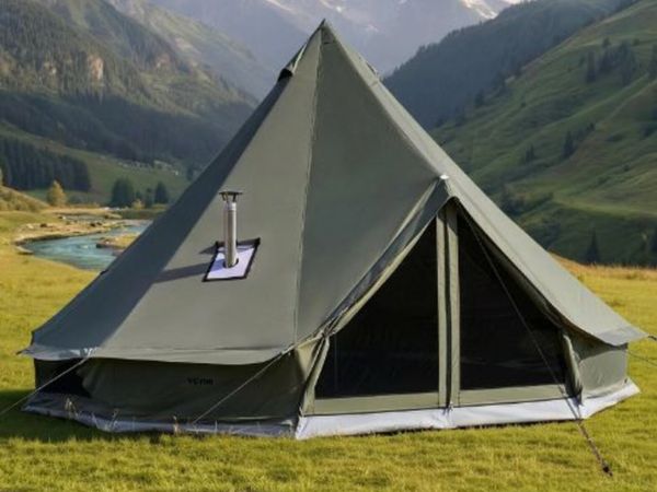 Canvas Bell Tent,4 Seasons 3 m Yurt Tent for Camp - Main image