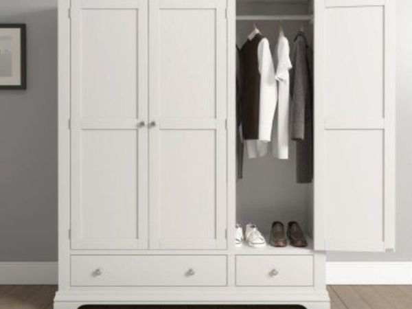 Bordeaux 3 Door Wardrobe Ivory - Main image