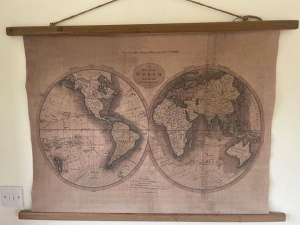 Vintage canvas map of the world - Main image