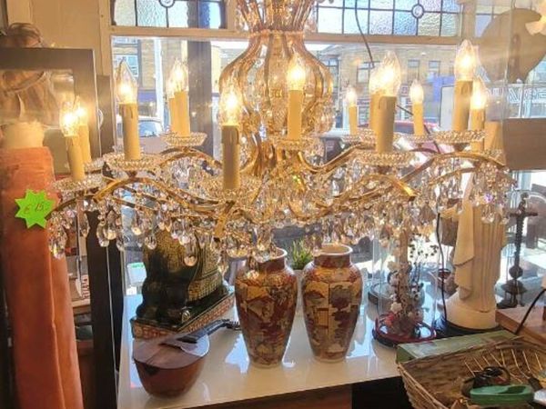 Large 100/80 cm French crystal chandalier - Main image