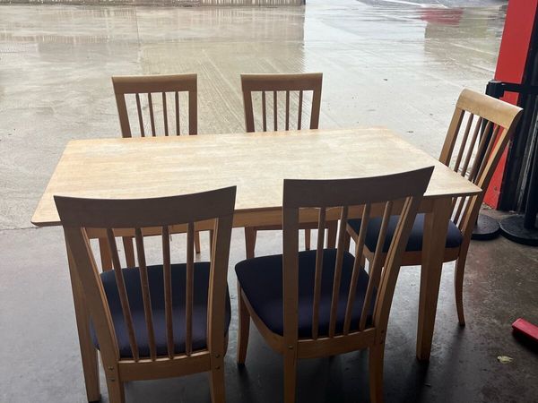 Solid Wooden Dining Table & 5 Chairs - Main image