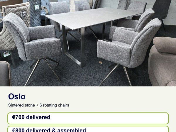 Oslo Dining Set with 6 Rotating Chairs - Main image
