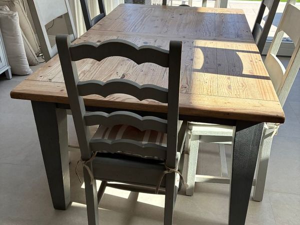 Reclaimed Pine Extendable Dining Table & 6 Chairs - Main image
