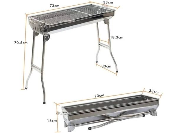 Foldable BBQ Grill Stainless Steel Outdoor Cooking - Main image