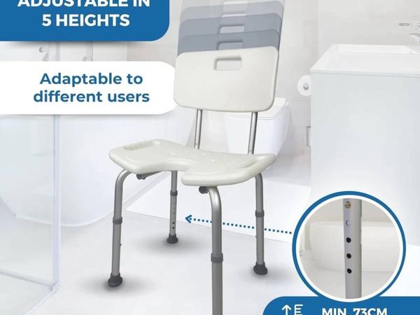 Adjustable Shower Bath Chair with Backrest - Main image