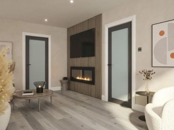 Nolita Grey Opaque Glass Pre Finished Doors - Main image