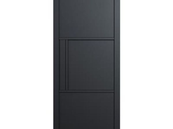 Seattle 3 Panel Black Primed Doors - Main image
