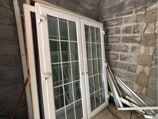 PVC French double doors for sale - Main image