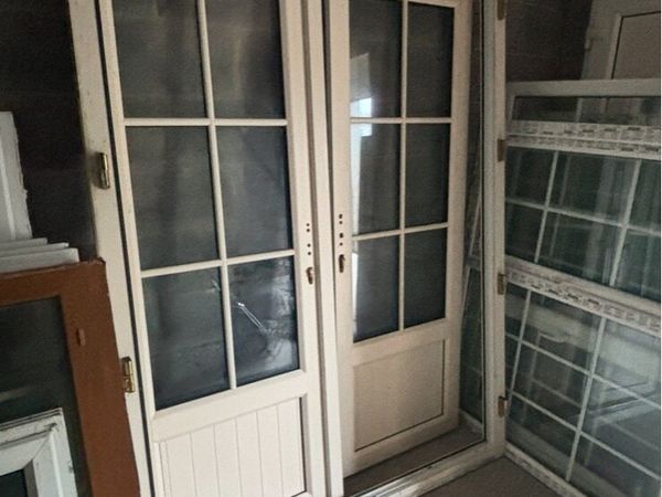PVC French double doors for sale - Main image