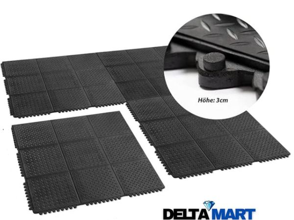 3ft x 3ft x 16mm Heavy Duty Checker Rubber Mat - Main image
