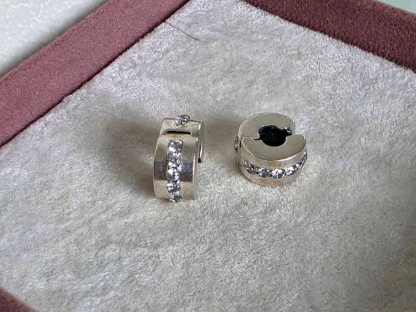 Pandora clear sparkling row clips charm - Main image
