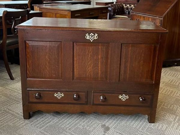 Traditional antique solid oak Jacobean coffer - Main image